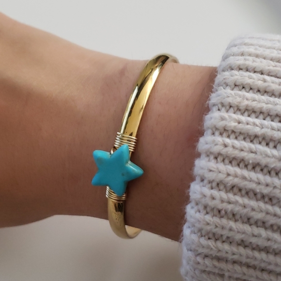 Turquoise Star Bangle - Picture 2 of 2